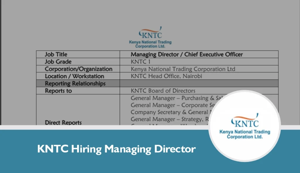 KNTC Hiring Managing Director 2024