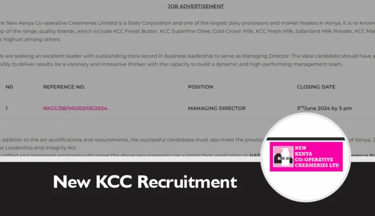 New KCC Recruitment (May 2024) Open Jobs/Vacancies Application