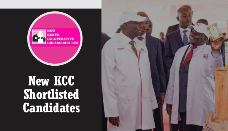 New KCC Shortlisted Candidates for 2024/2025 Recruitment