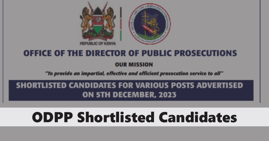 ODPP Shortlisted Candidates 2024 PDF Release Date