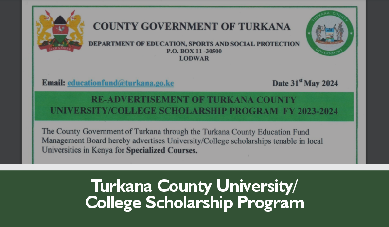 Turkana County University/College Scholarship Program 2024