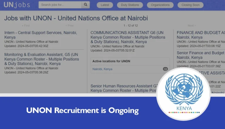 UNON Recruitment 2024 Jobs/Vacancies Application Portal