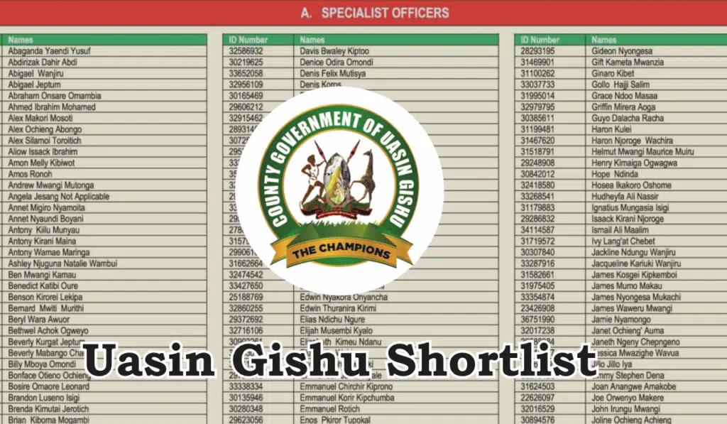 Uasin Gishu County Shortlisted Candidates 2024 Pdf is Out