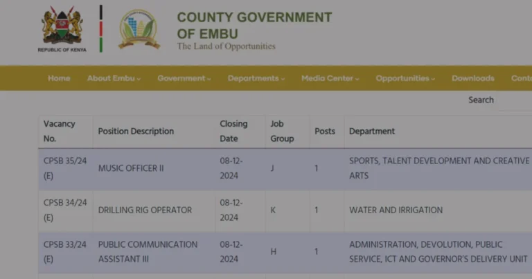 Embu County Hiring in 62 Positions (Massive Job Employment)