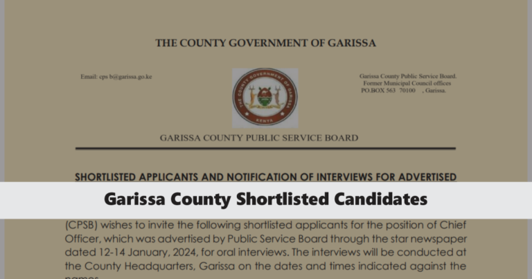 Garissa University Shortlisted Candidates 2024 PDF - Check Here