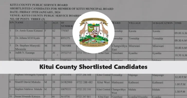 Steps to Check Kitui County Shortlisted Candidates 2024/2025 PDF  