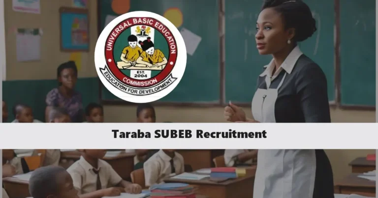 Taraba SUBEB Recruitment 2024/2025 Application Form Portal