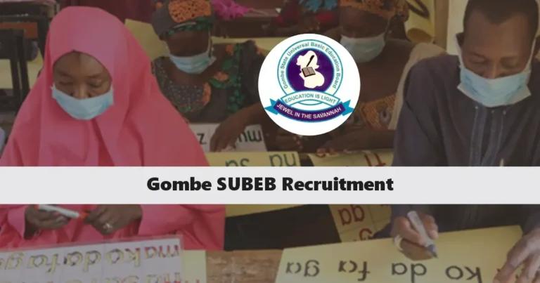 Gombe SUBEB Recruitment 2024/2025 Application Form Portal