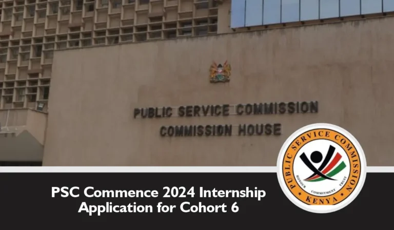 PSC Internship (November 2024) Cohort 7 Application Form Portal