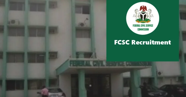 FCSC Recruitment 2024 Jobs/Vacancies Application Form Portal