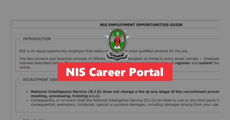 NIS Career Portal Account Registration 2025/2026 Recruitment