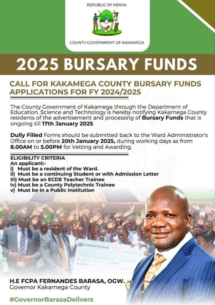 Kakamega County Bursary Fund 2025/2026 Application Form Portal